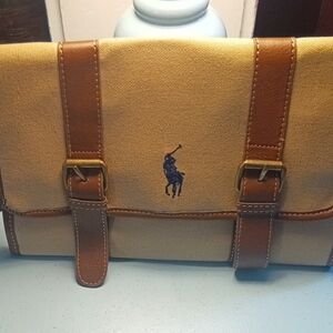 Polo by Ralph Lauren Brown and Tan Messenger Bag